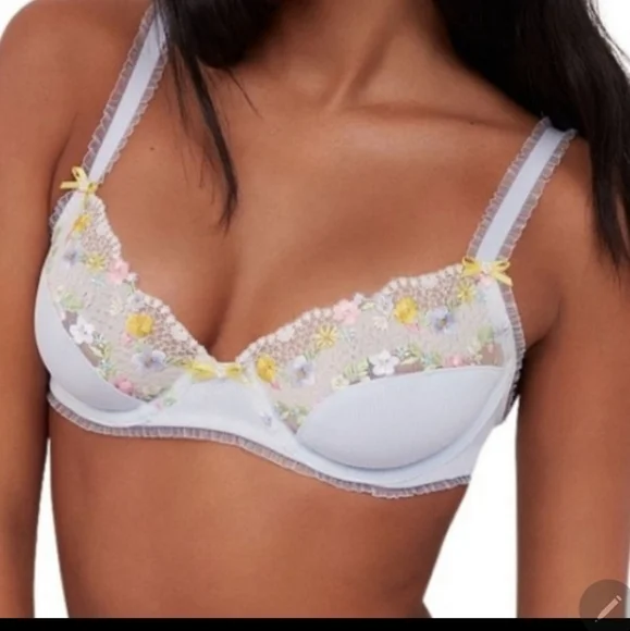 For Love & Lemons Paloma 3pc SET Bra, Thong & Garter